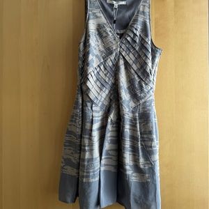 Walter silk pleated grey multi dress